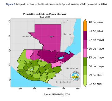 Fechas en las que iniciará la temporada de lluvias en Guatemala 