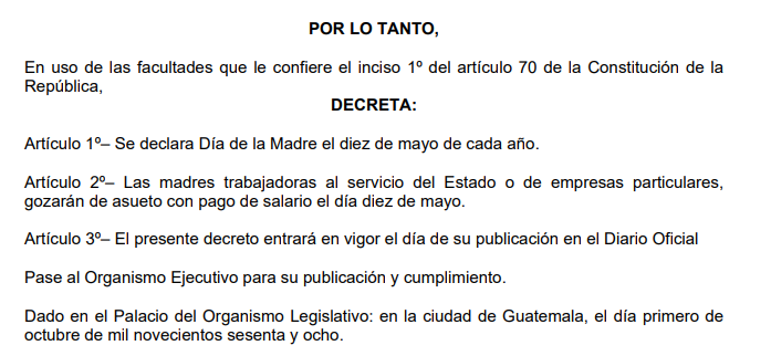 “Día de la Madre” en Guatemala: ¿Me deben dar descanso el 10 de mayo? 