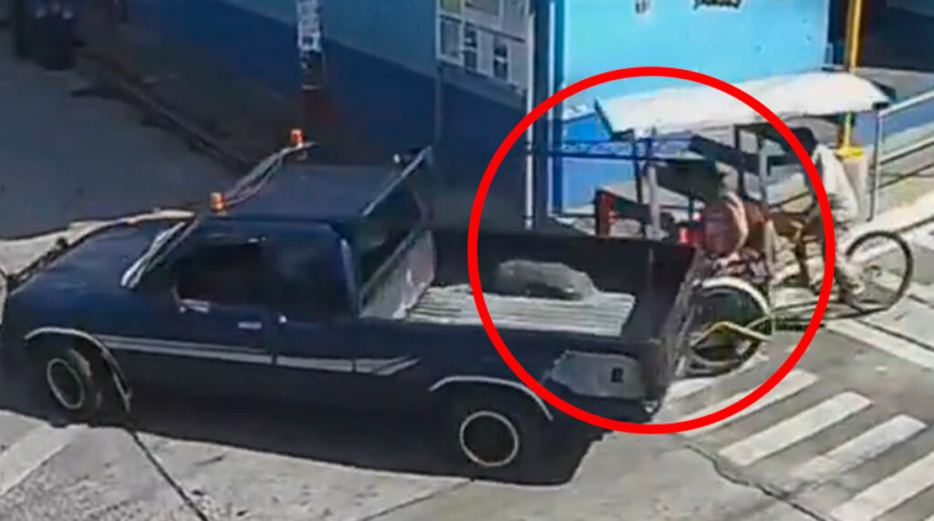 Triciclo y picop protagonizan accidente en Retalhuleu