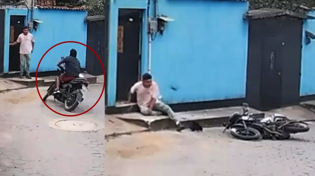 Motorista impactó contra hombre que salía de su casa.