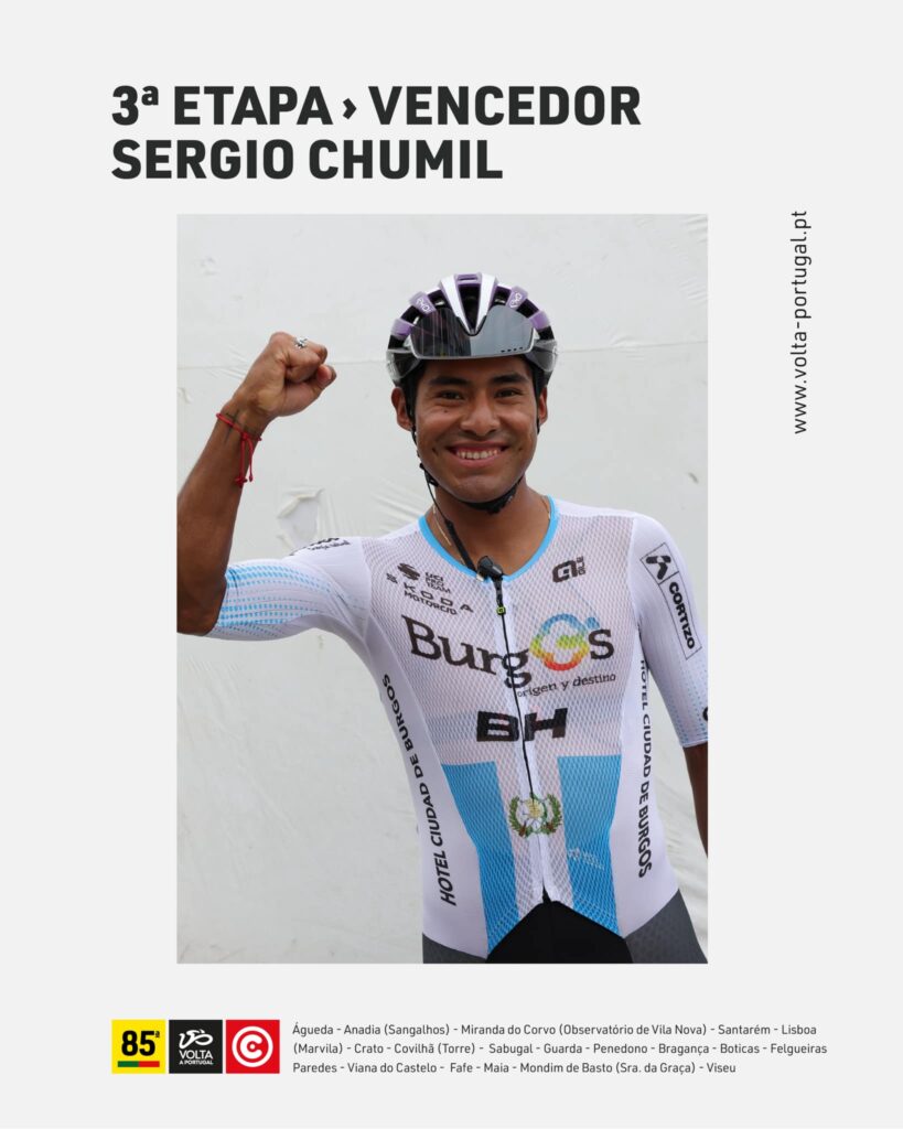 El ciclista guatemalteco Sergio Chumil hace historia al ganar etapa en la Vuelta a Portugal
