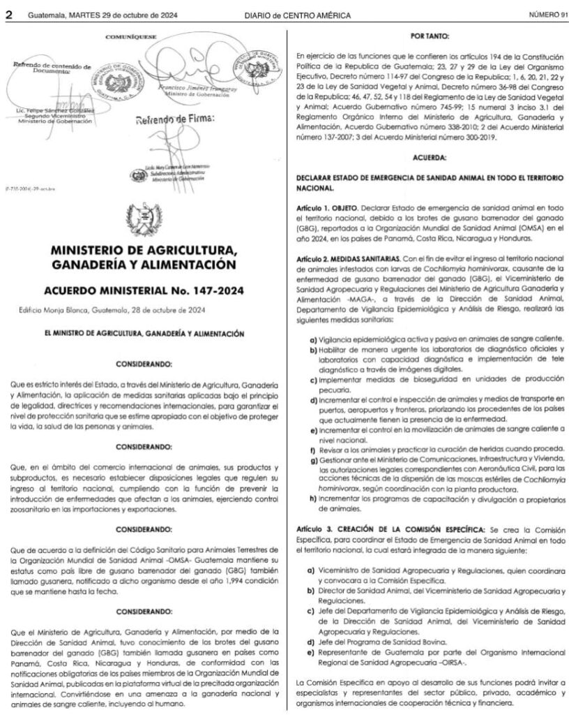Declaran Estado de Emergencia de Sanidad Animal en todo el territorio nacional  
