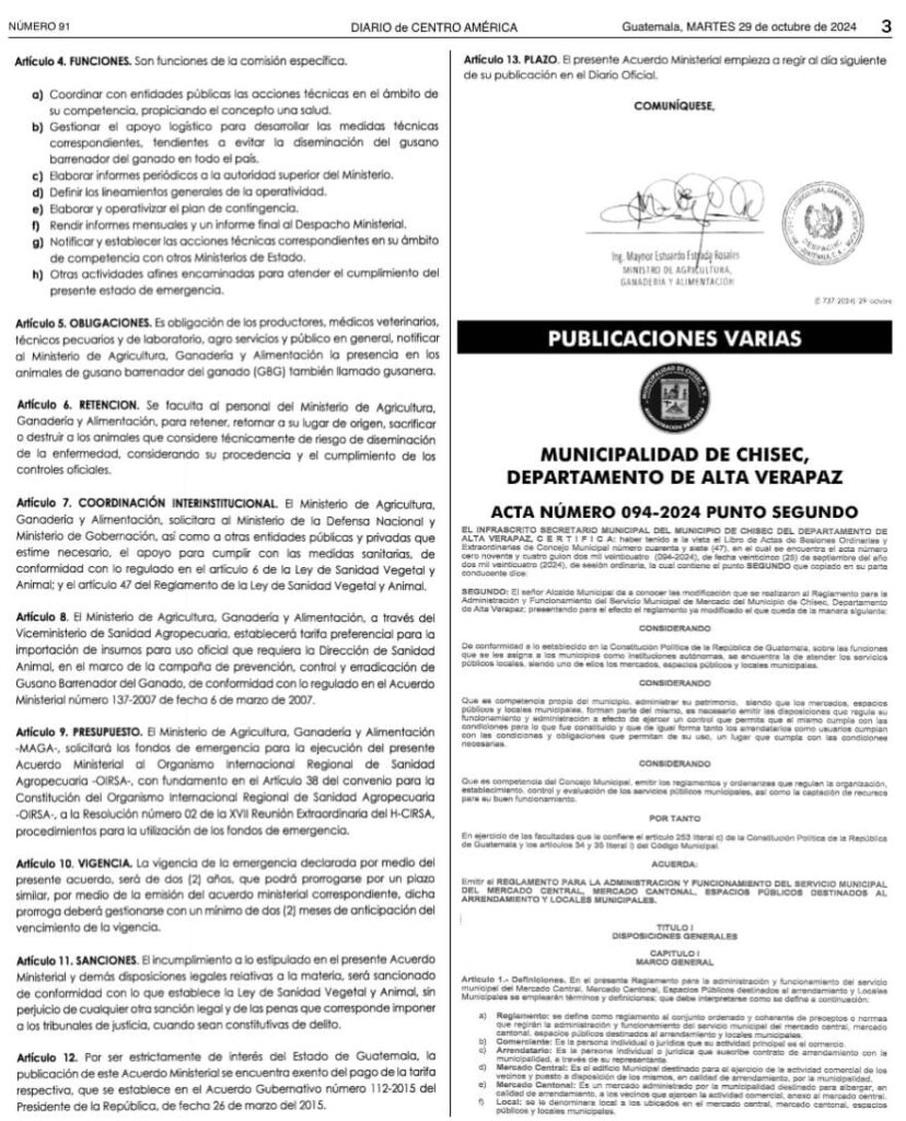 Declaran Estado de Emergencia de Sanidad Animal en todo el territorio nacional  
