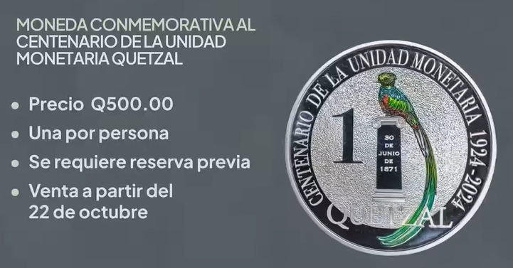 Banguat entrega primeras monedas conmemorativas de un quetzal: Todos los detalles 
