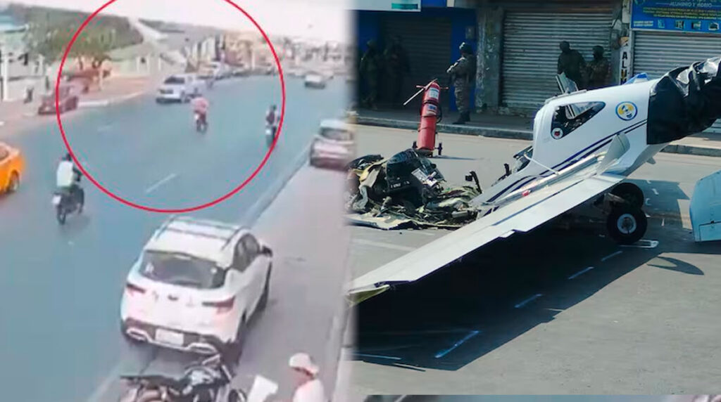 ecuador-momento-avioneta-cae-se-estrella-contra-vehiculo-video