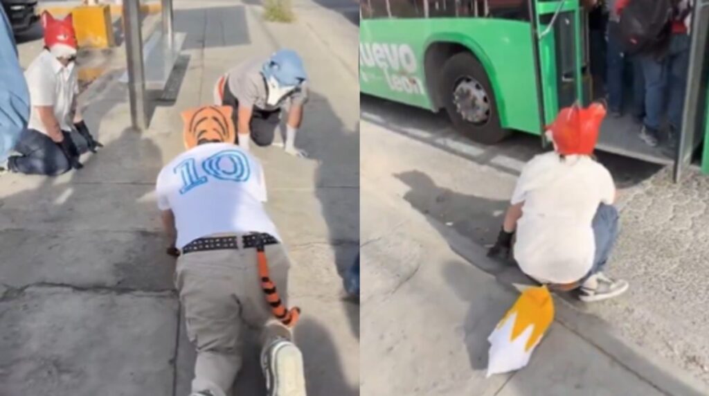 Chofer niega el acceso a joven therian que quiso subir gateando a un bus en México