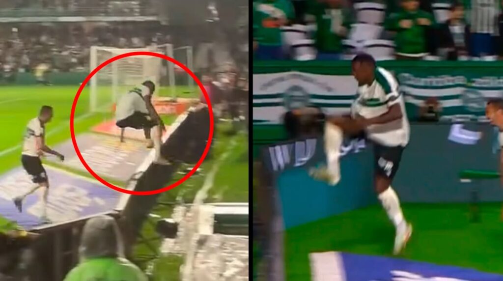 ¡Festejo desafortunado! Saltó para celebrar, cayó al vacío y el gol ni siquiera contó (VIDEO)