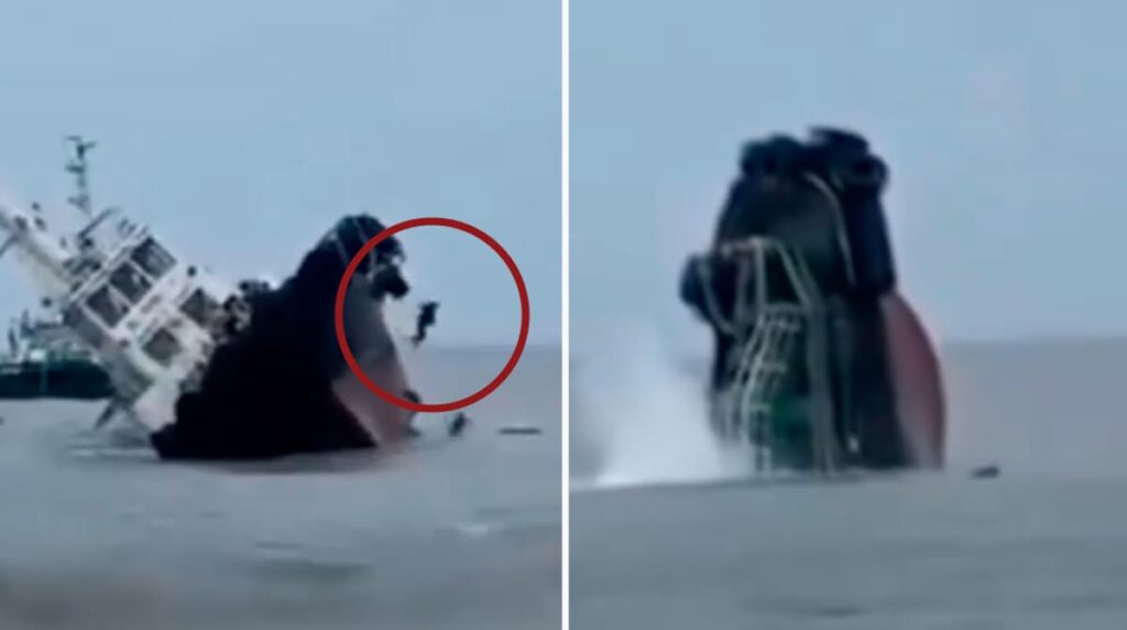 tripulantes-barco-saltar-al-mar-antes-hundirse-video
